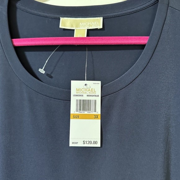 Michael Kors womens dress size 3X Sheath Navy Blue Cutout Strappy Sleeve NWT - Picture 2 of 8